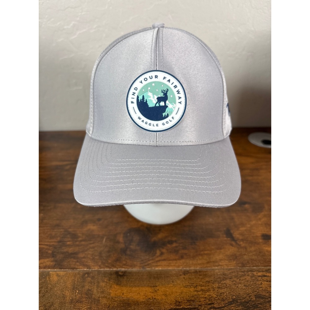 Waggle Golf Find Your Fairway Snapback Hat Gray Perforated Performance Cap